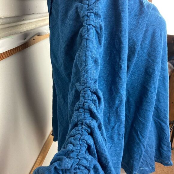 We the Free ruched sleeve off or on shoulder boho top oversized all cotton ❤️ - Picture 6 of 10